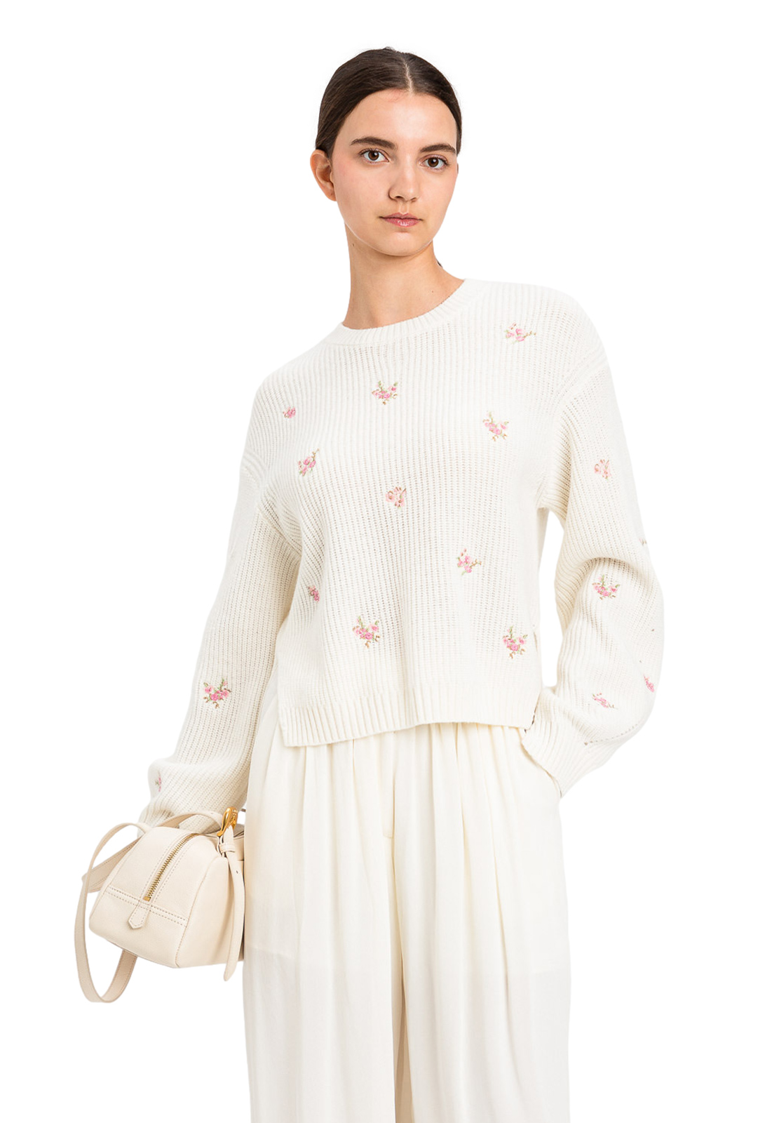 TWINSET PULL IN MAGLIA CON RICAMO FIORI