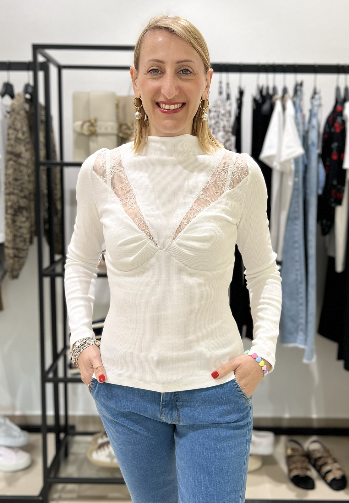 HAVEONE MAGLIA CON PIZZO
