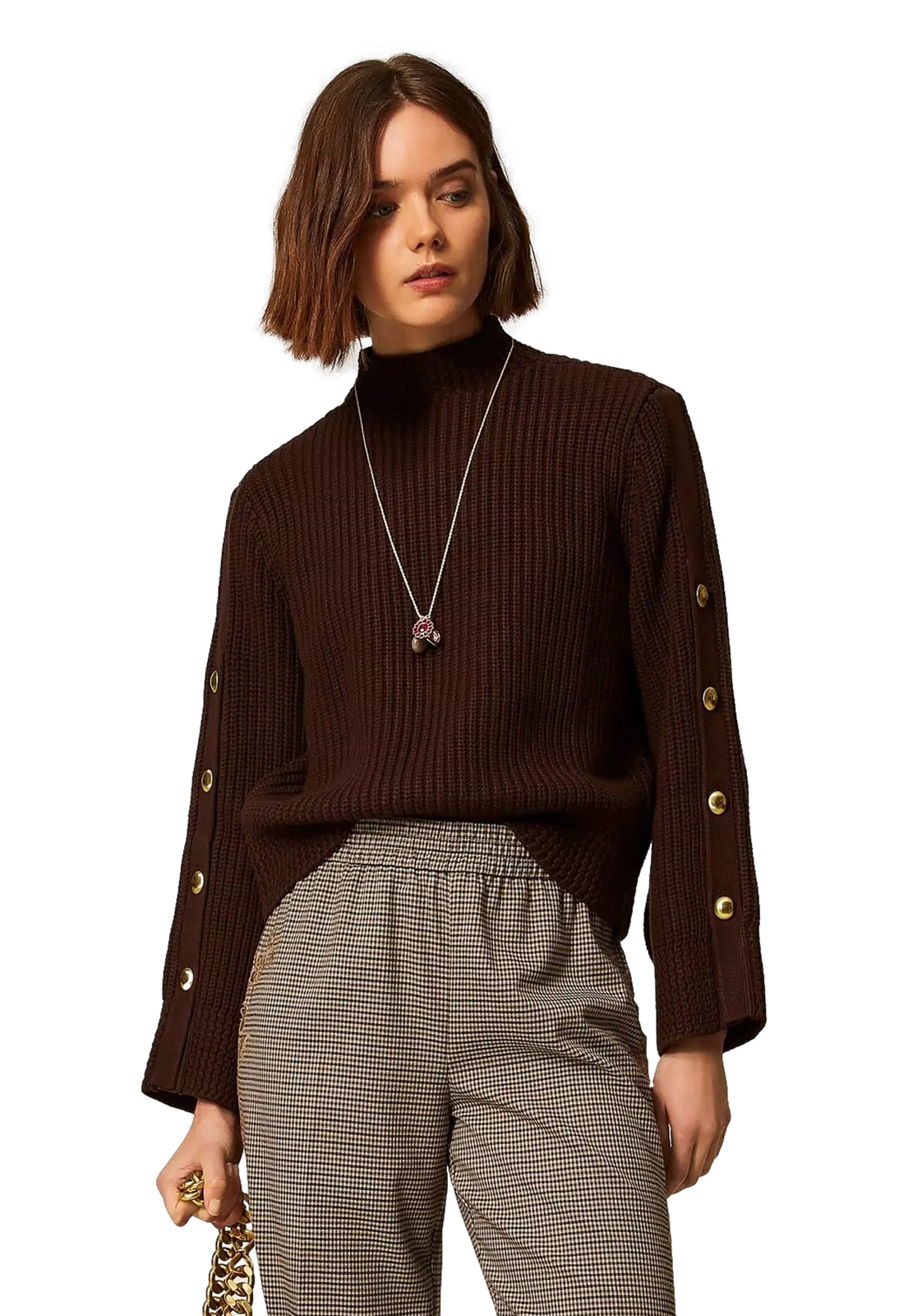 TWINSET LUPETTO IN MAGLIA CON BOTTONI