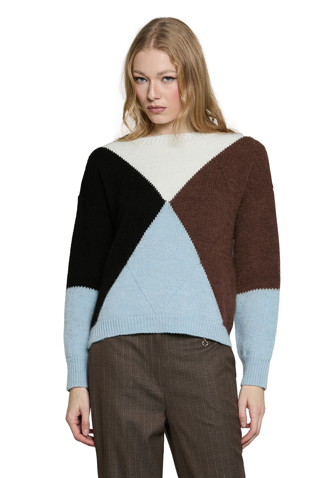 RELISH MAGLIA BRUXELLES CON INTARSI ROMBI