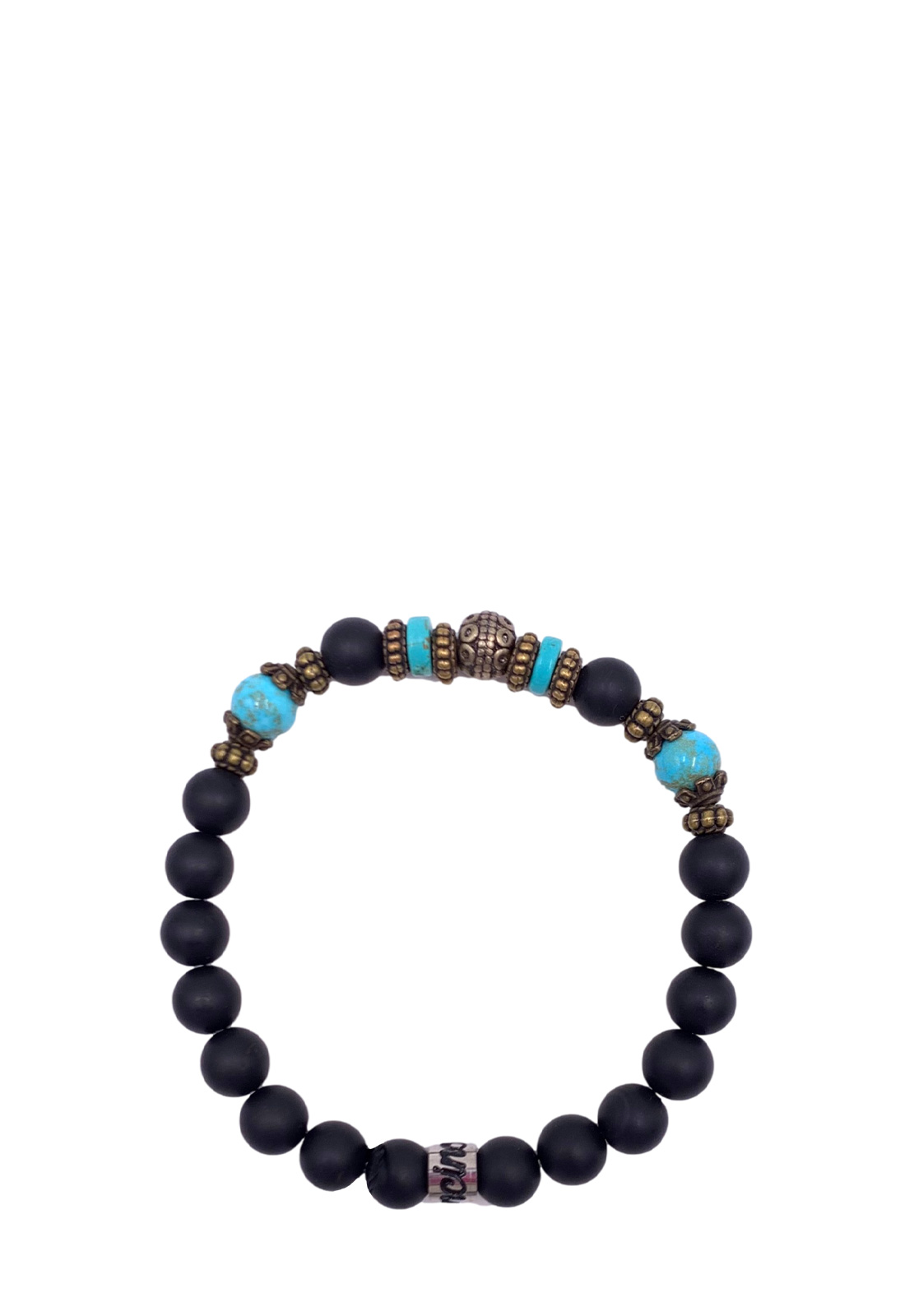 MANCINO BRACCIALE ELASTICO PIETRE NATURALI FIN. OTTONE