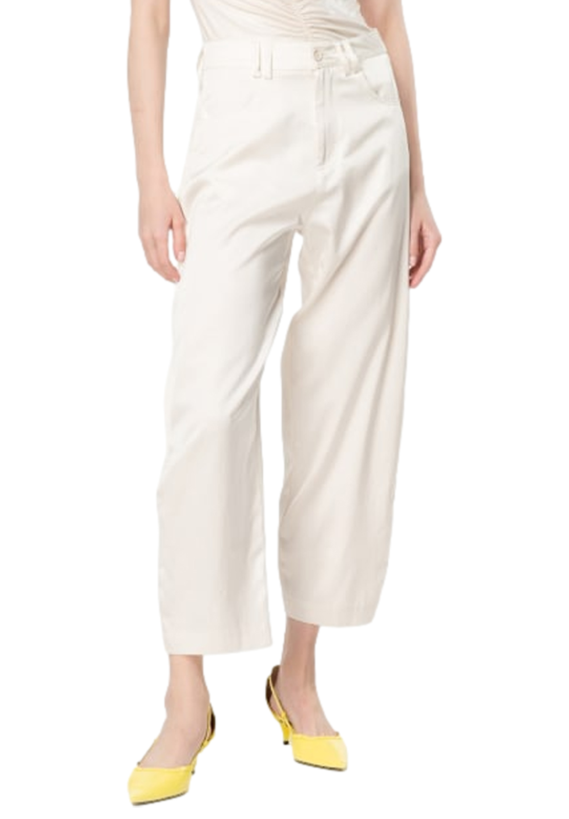 PINKO PANTALONE BARREL LEG IN SATIN