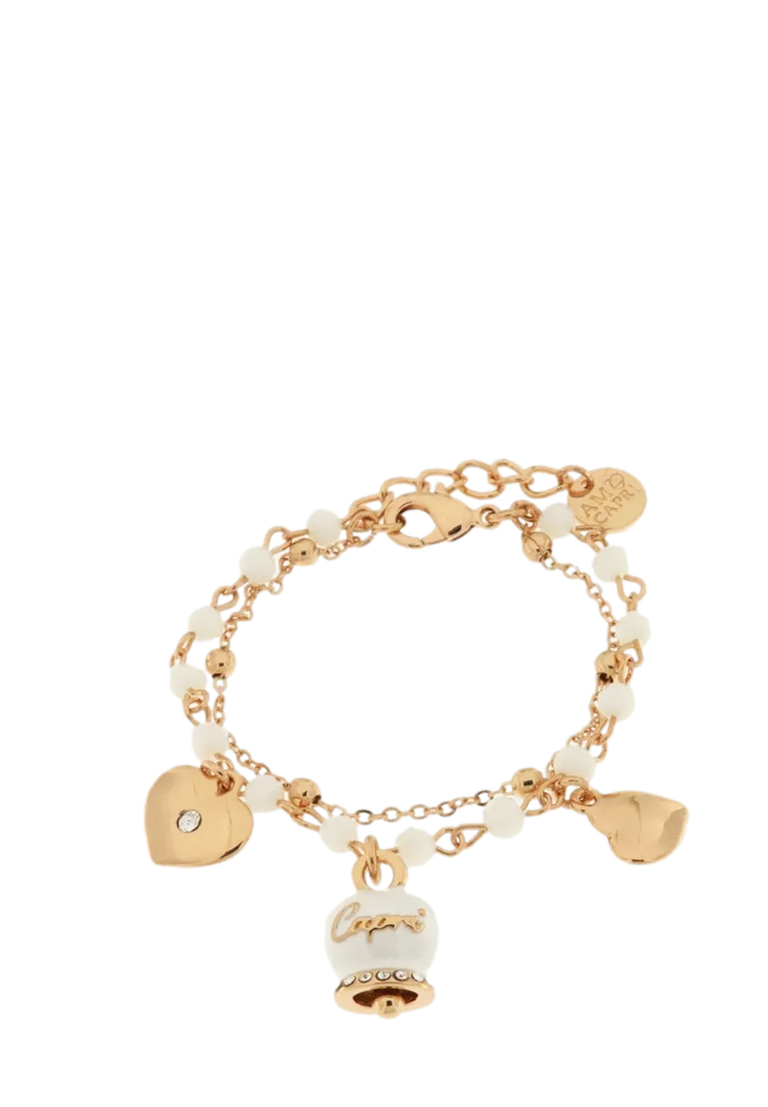 AMO CAPRI BRACCIALE 2 FILI CAMPANA BIANCA
