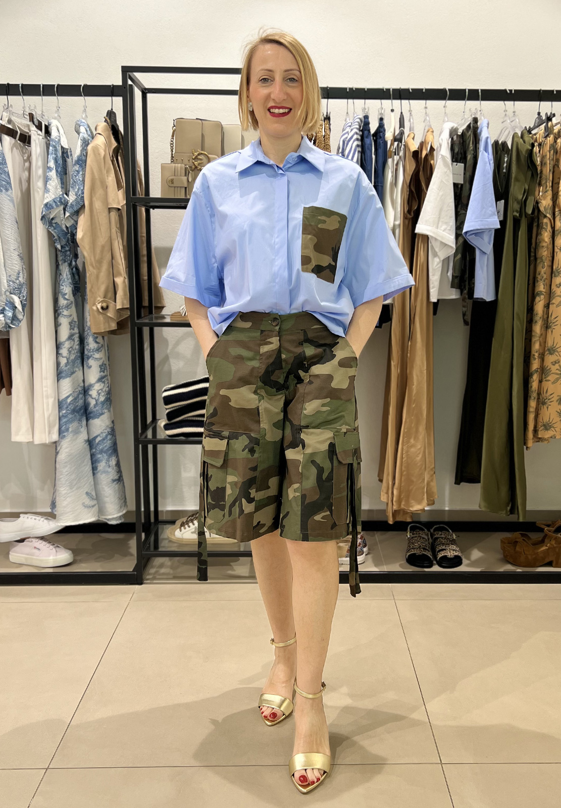TENSIONE IN CAMICIA CON TASCHINO CAMOUFLAGE