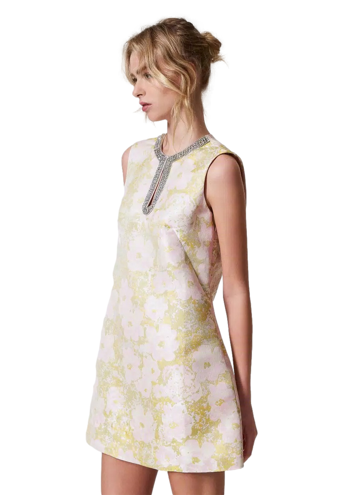 TWINSET ACTITUDE ABITO JACQUARD CON RICAMO A MANO
