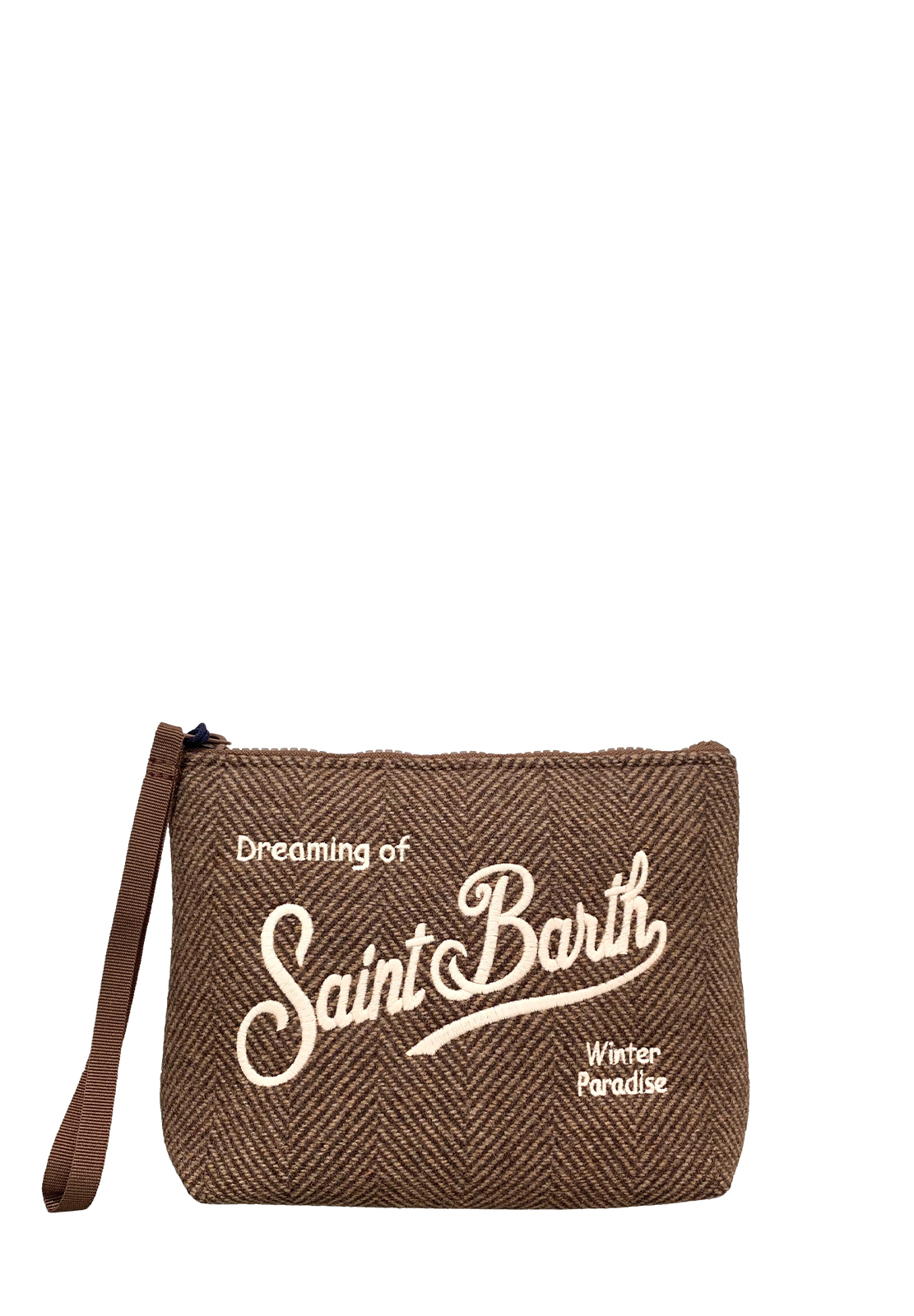 SAINT BARTH POCHETTE ALINE HERRINGBONE