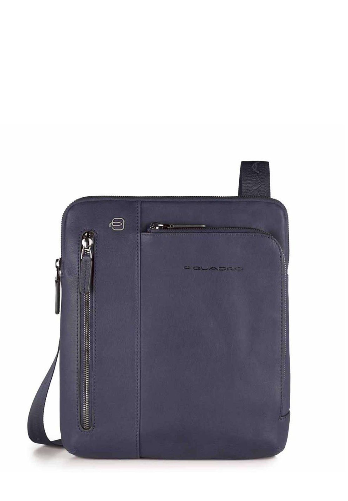 PIQUADRO TRACOLLA IN PELLE CON 2 ZIP AVANTI BLACK SQUARE