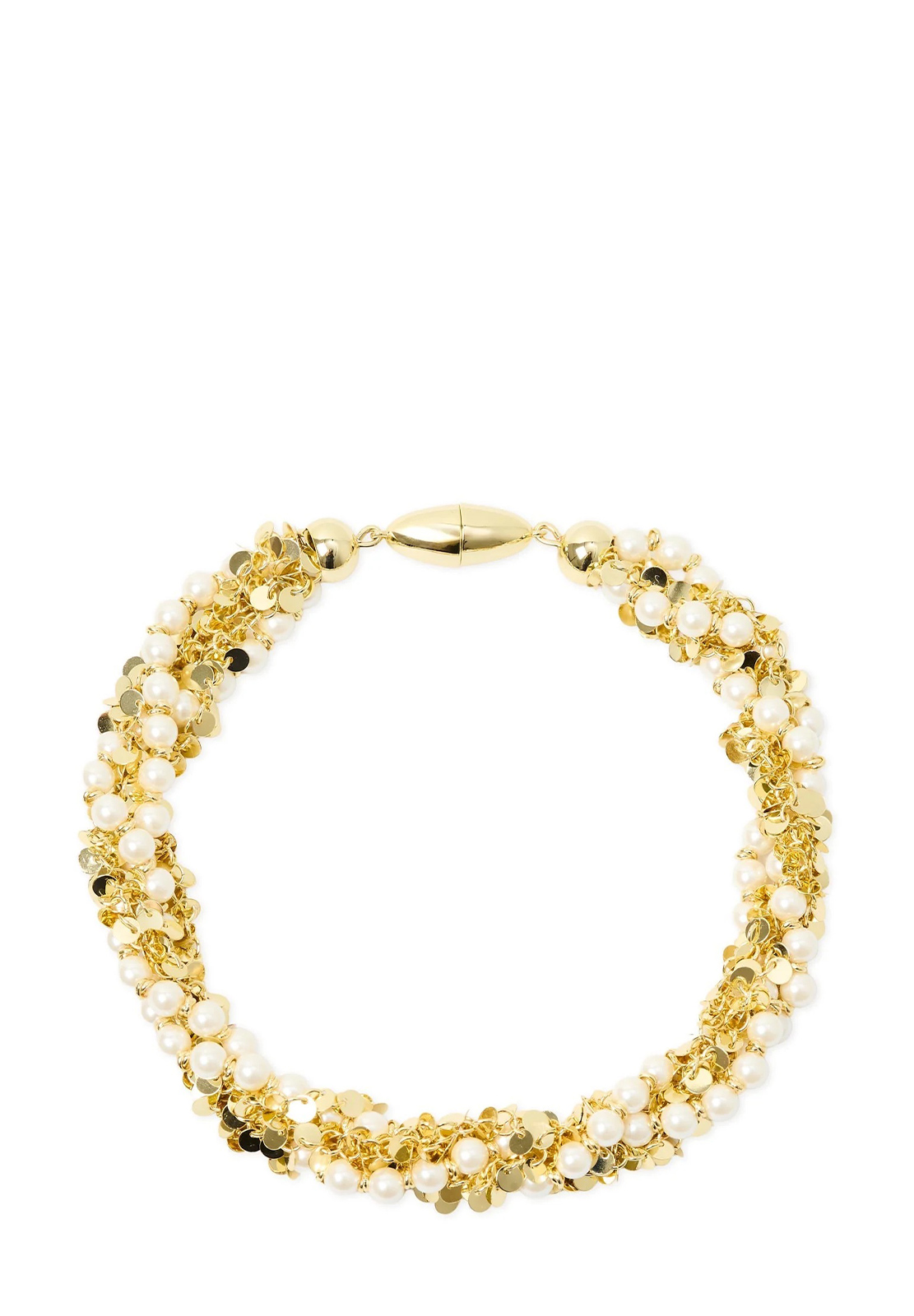 SODINI COLLANA TORCHON PAILLETTES E PERLE EVE