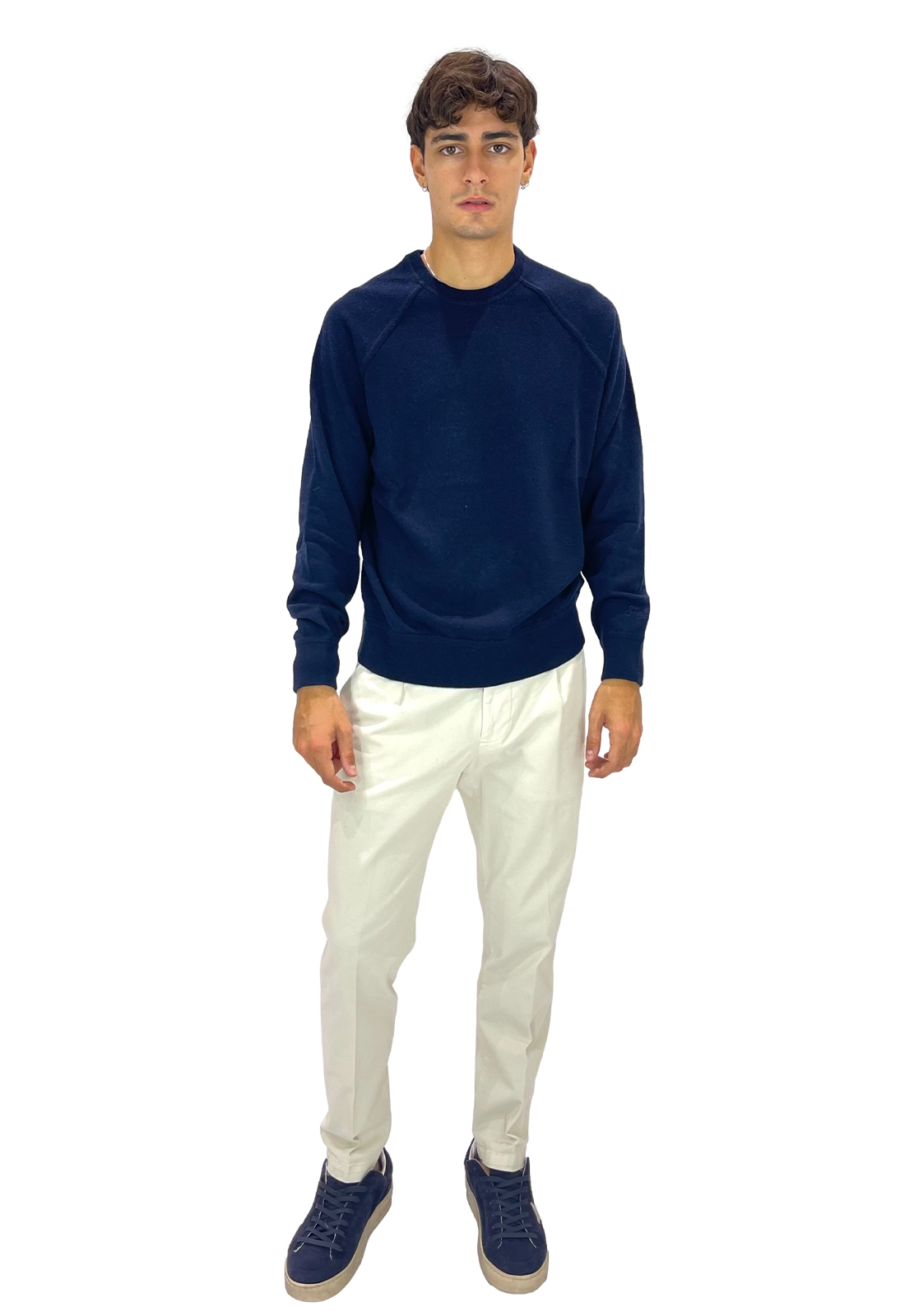 SAINT BARTH GIROCOLLO TAGLIO FELPA IN LANA MERINO E CASHMERE