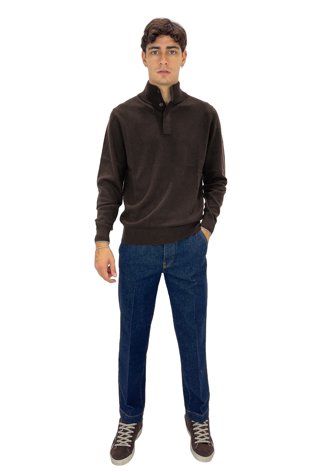 SAINT BARTH LUPETTO CON BOTTONI IN LANA MERINO E CASHMERE
