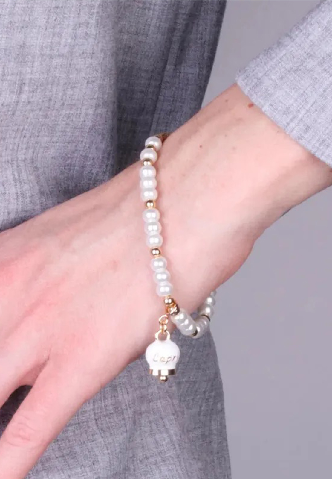AMO CAPRI BRACCIALE SFERE CAMPANA BIANCA