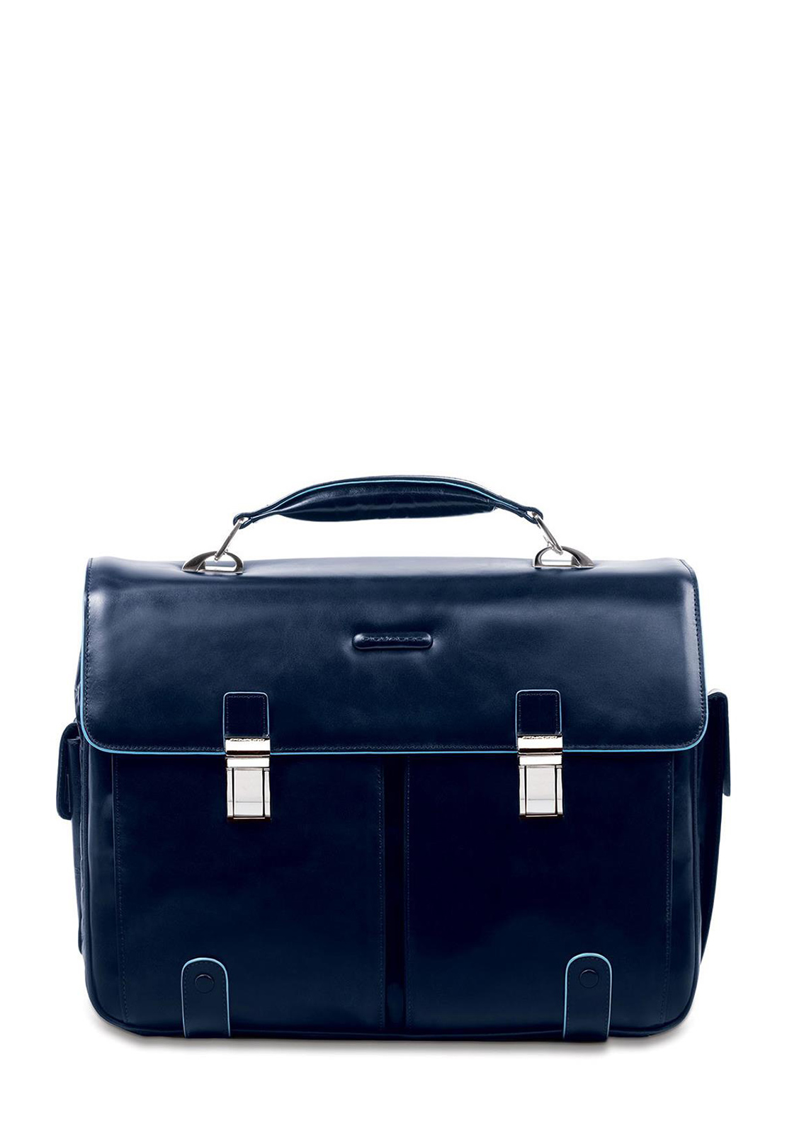 PIQUADRO CARTELLA 2 MANICI E TASCHE BLUE SQUARE