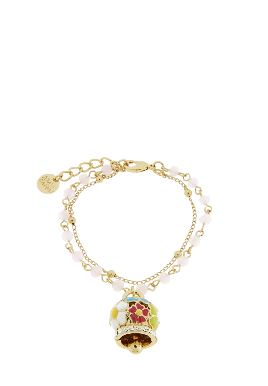 AMO CAPRI BRACCIALE MULTIFILO ROSA CAMPANA FIORI