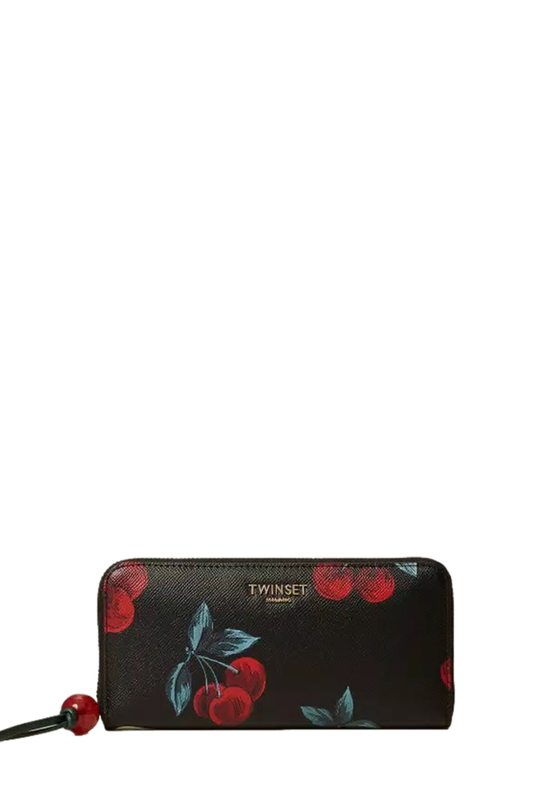 TWINSET PORTAFOGLI ZIP AROUND CHERRIES ALL OVER