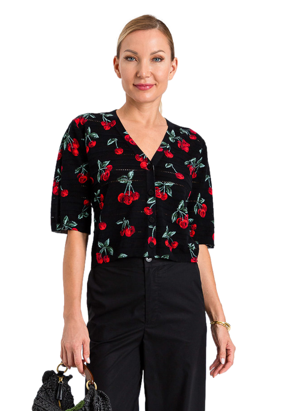 TWINSET CARDIGAN IN MAGLIA STAMPATO