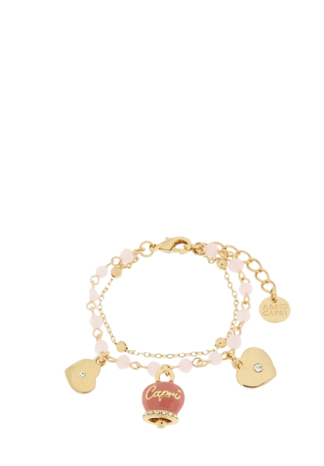 AMO CAPRI BRACCIALE 2 FILI CAMPANA ROSA