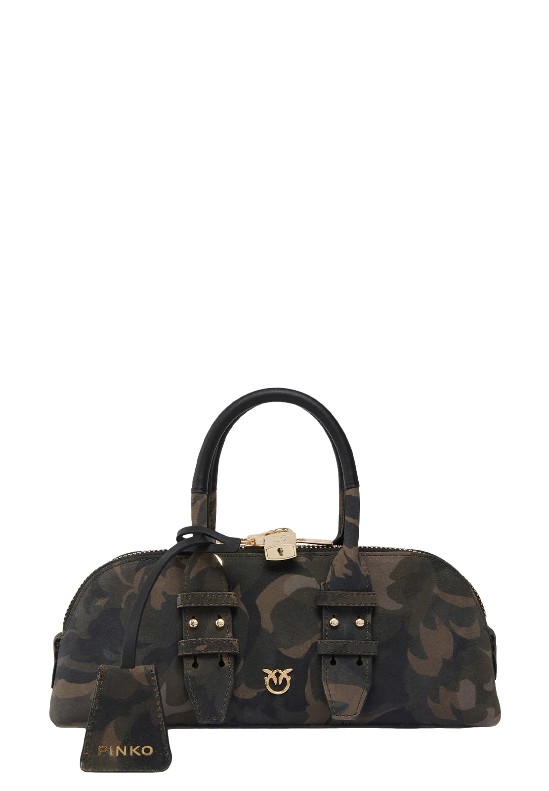 PINKO BOWLING BAG IN SUEDE CAMOUFLAGE