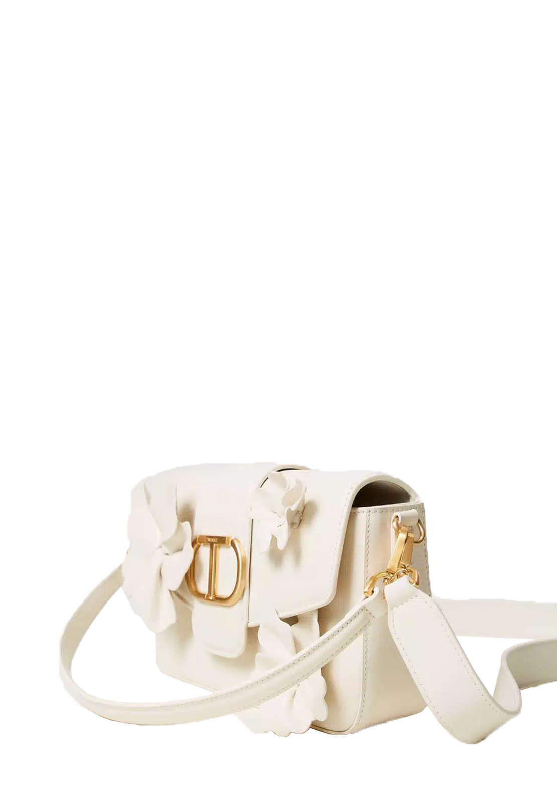 TWINSET BORSA A TRACOLLA CON FIORI IN RILIEVO