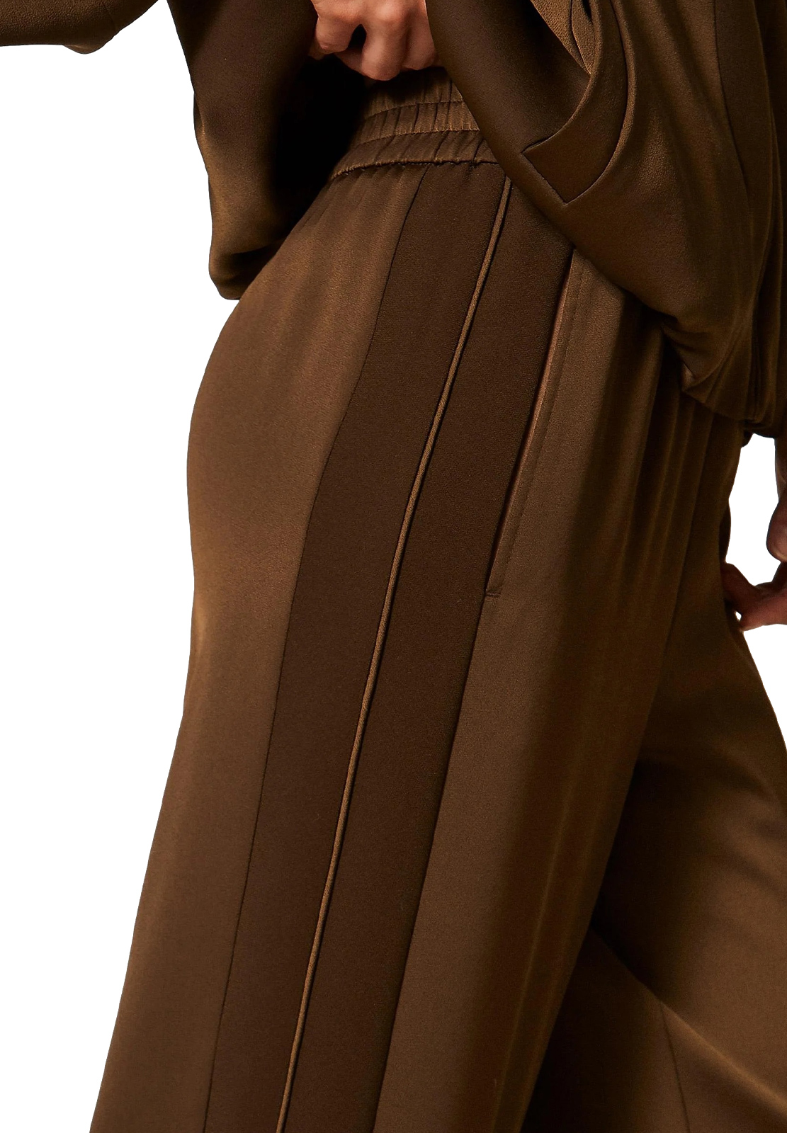 TWINSET PANTALONE PALAZZO CON ELASTICO E BANDA SUL FIANCO