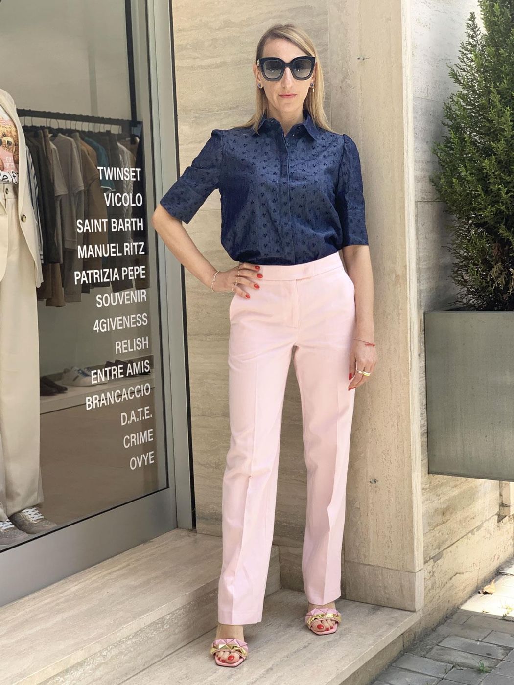 TWINSET PANTALONI IN RASO OPACO
