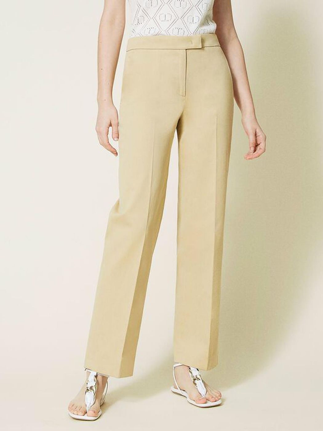 TWINSET PANTALONI IN RASO OPACO