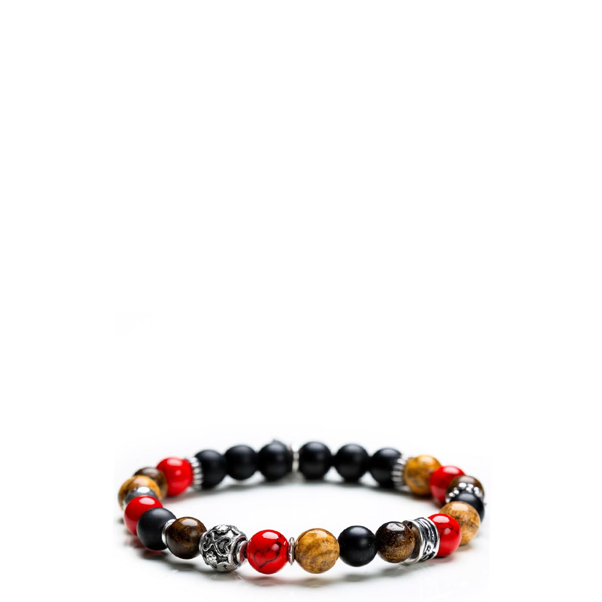 GERBA BRACCIALE VESUVIUS ELASTICO PIETRE E ARGENTO