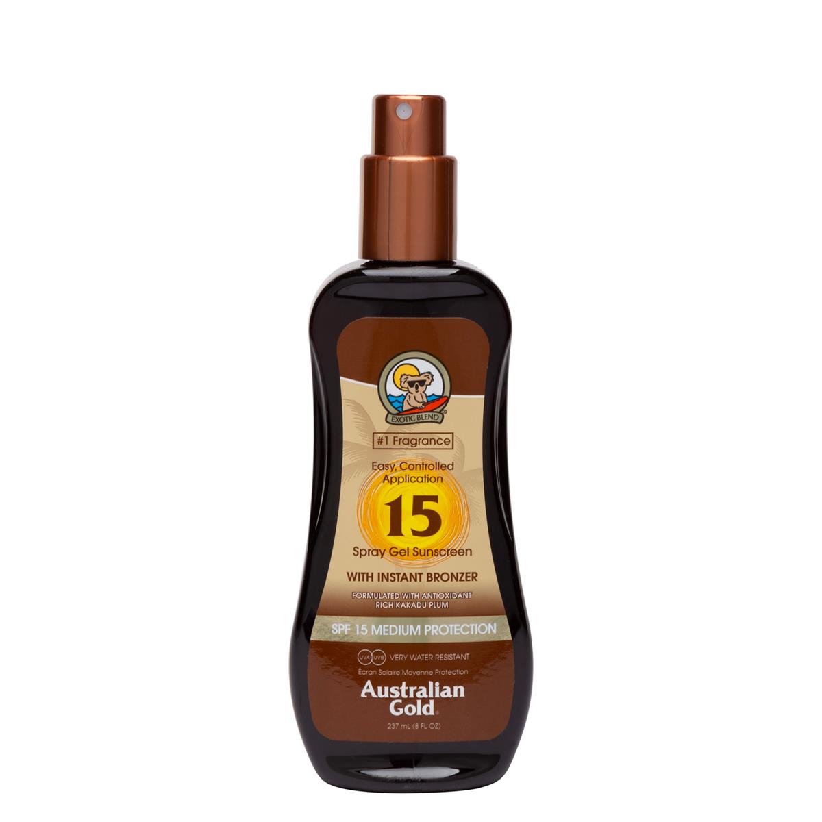 AUSTRALIAN GOLD SPRAY GEL SPF15 CON BRONZER 237ML