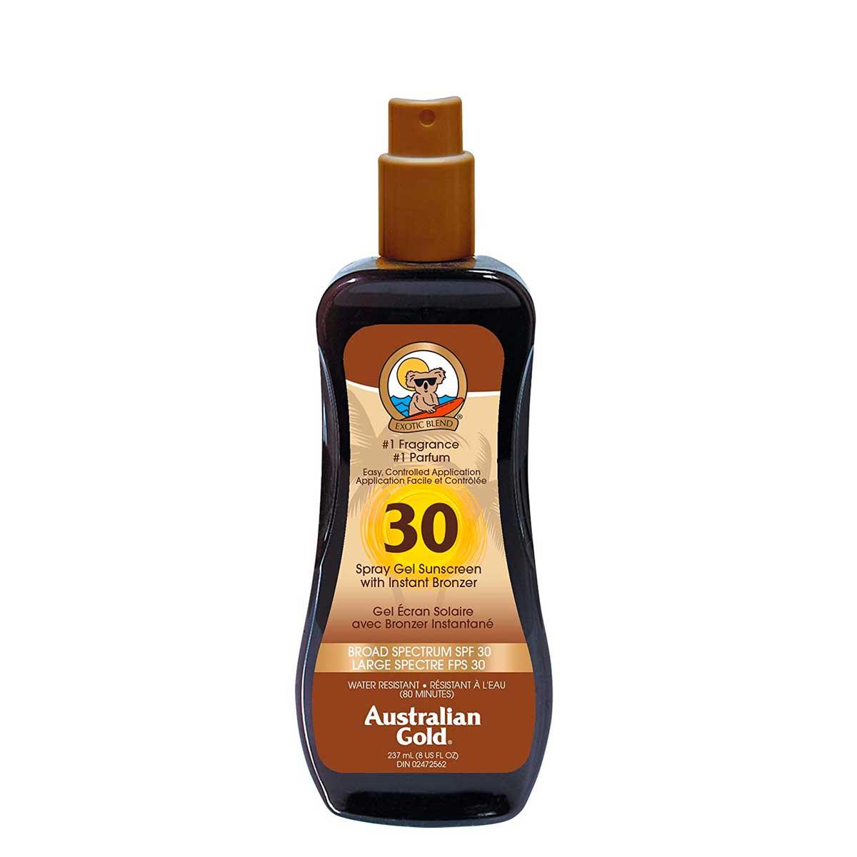 AUSTRALIAN GOLD SPRAY GEL SPF30 CON BRONZER 237ML