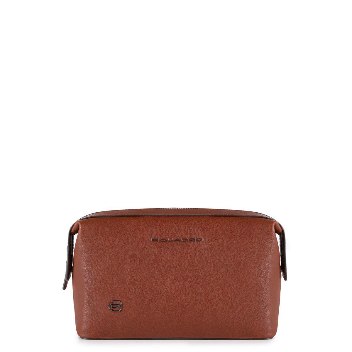 PIQUADRO NECESSAIRE IN PELLE BLACK SQUARE