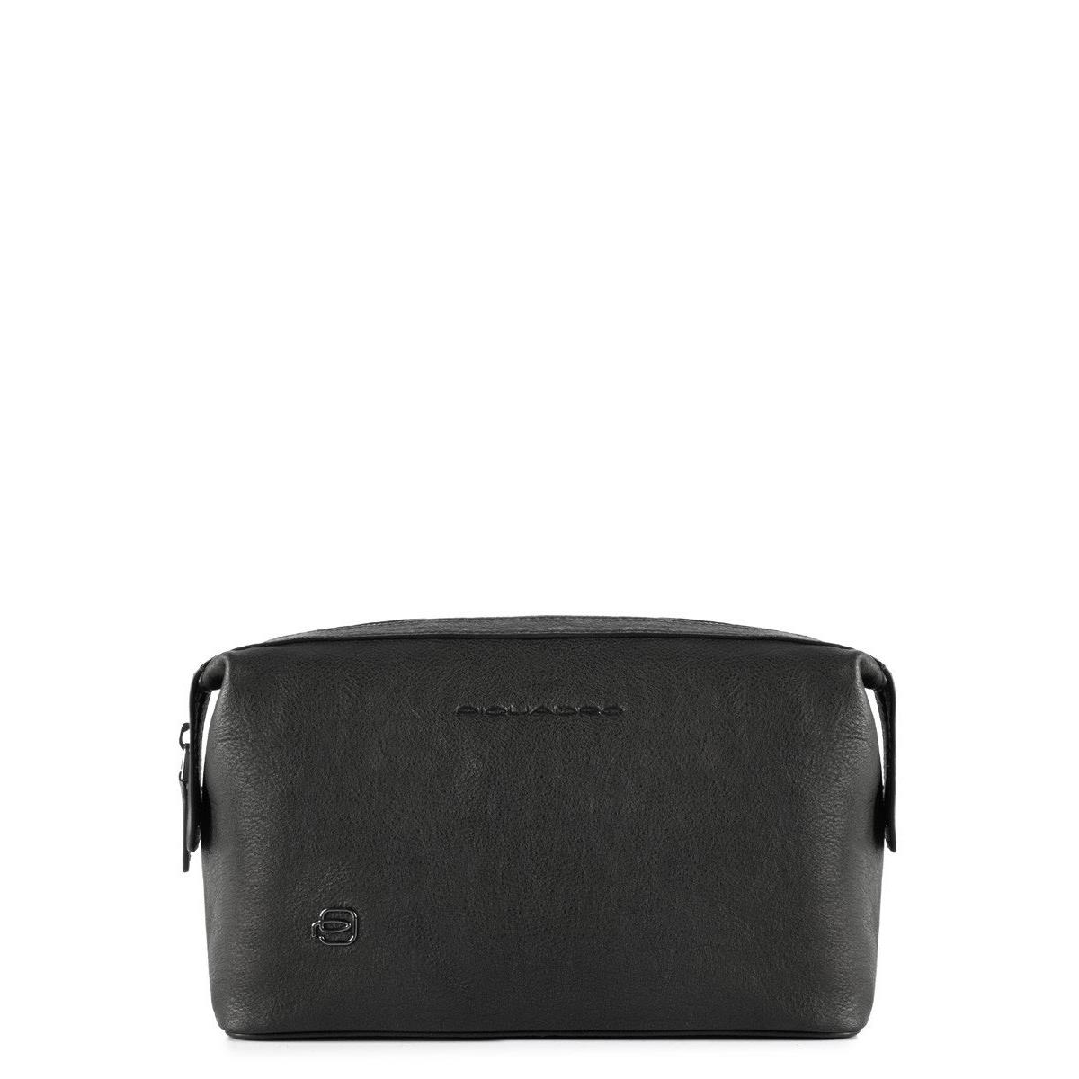 PIQUADRO NECESSAIRE IN PELLE BLACK SQUARE