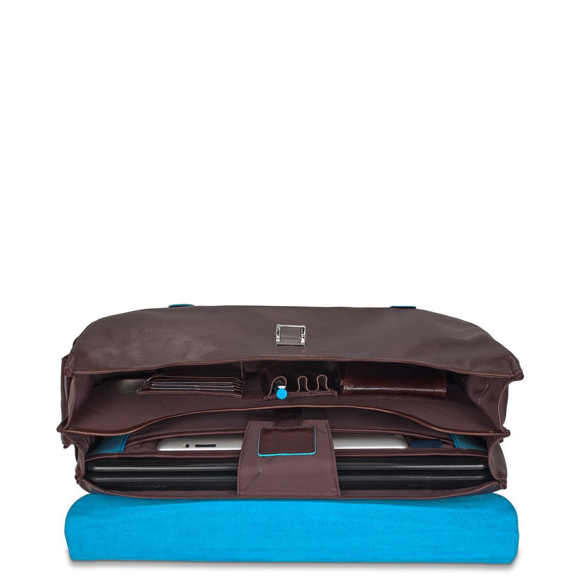 PIQUADRO CARTELLA 2 MANICI E TASCHE BLUE SQUARE