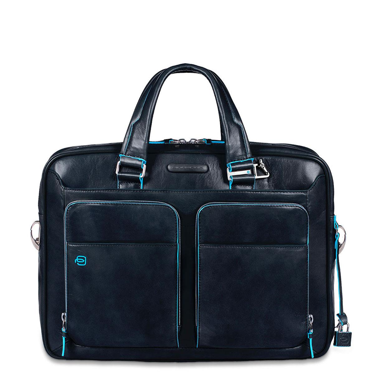 PIQUADRO CARTELLA A 2 MANICI BLUE SQUARE