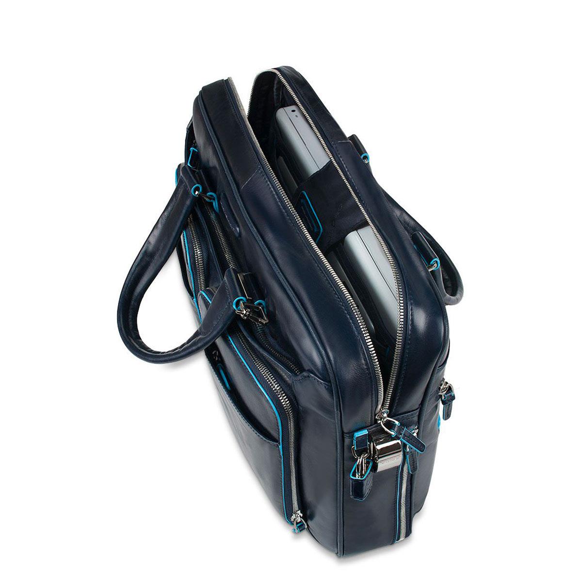 PIQUADRO CARTELLA A 2 MANICI BLUE SQUARE