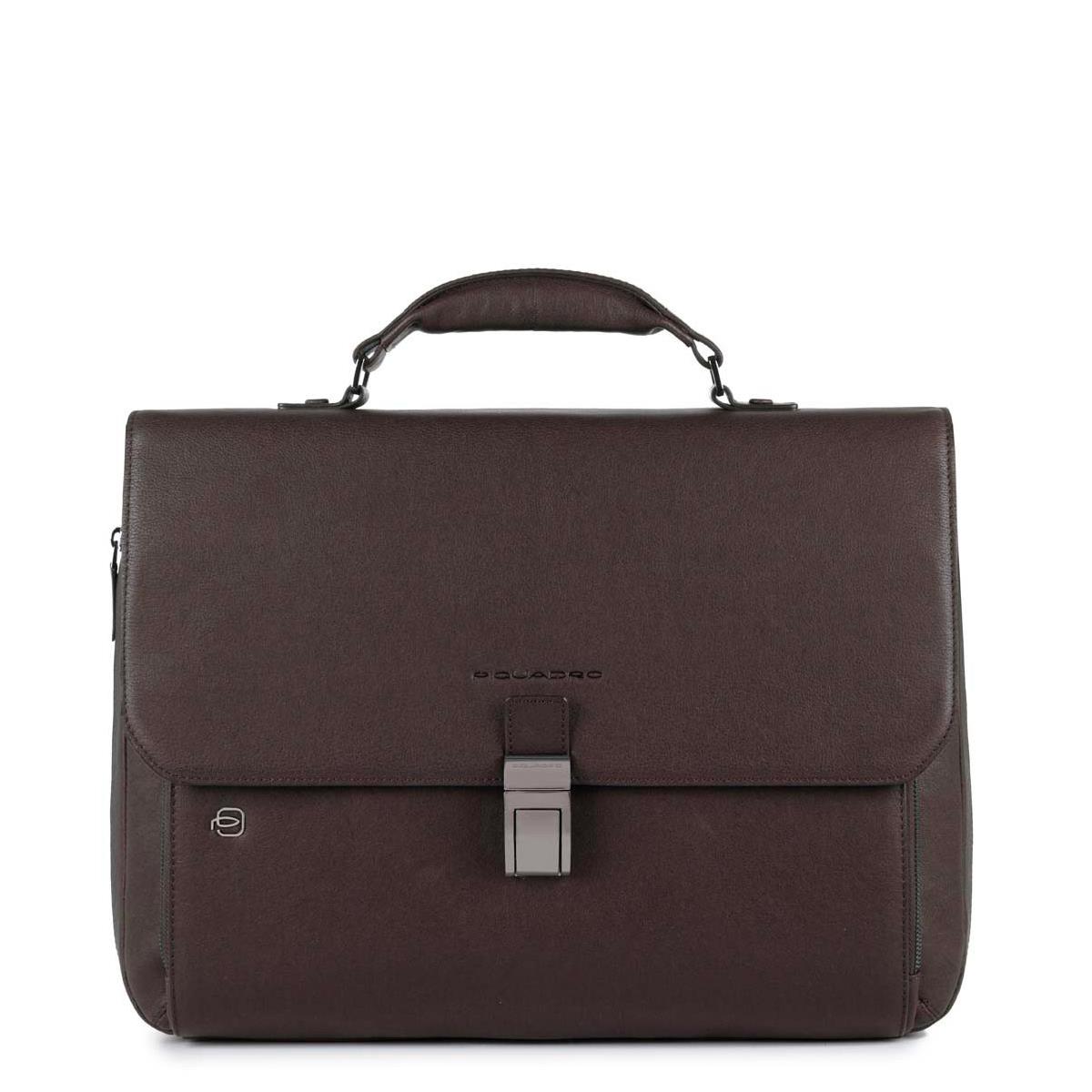 PIQUADRO BLACK SQUARE CARTELLA ESPANDIBILE CON PATTA PELLE