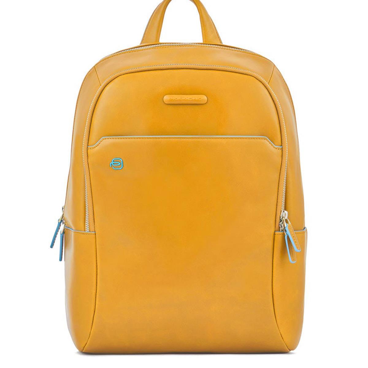 PIQUADRO ZAINO PICCOLO PC 14'' IN PELLE BLUE SQUARE