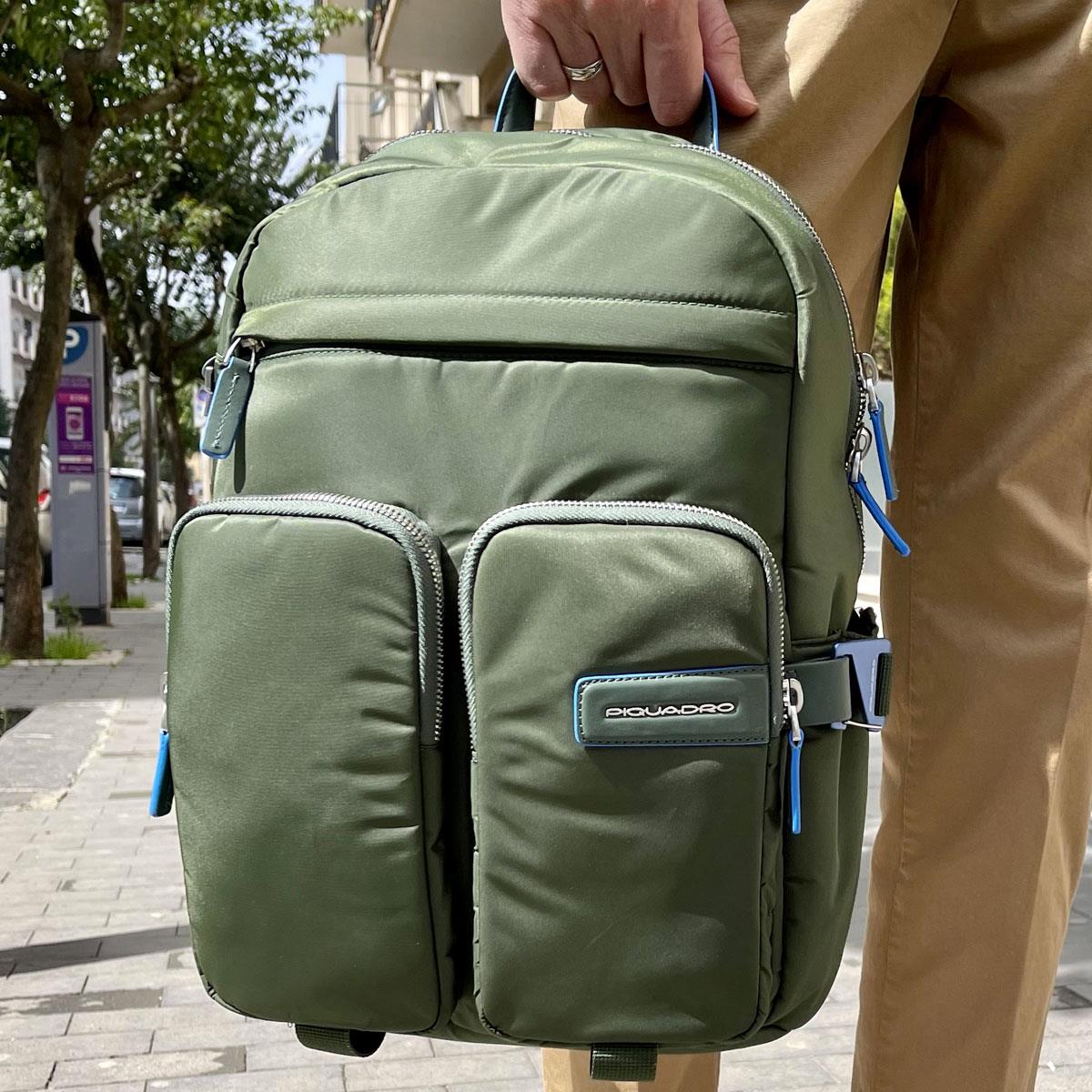 PIQUADRO ZAINO PORTA PC 14'' IN TESSUTO RICICLATO