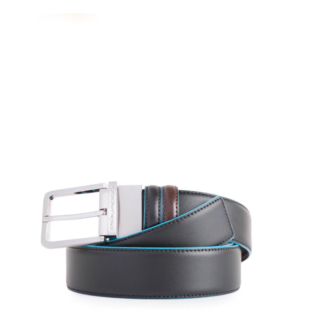 PIQUADRO CINTURA DOUBLEFACE IN PELLE BLUE SQUARE