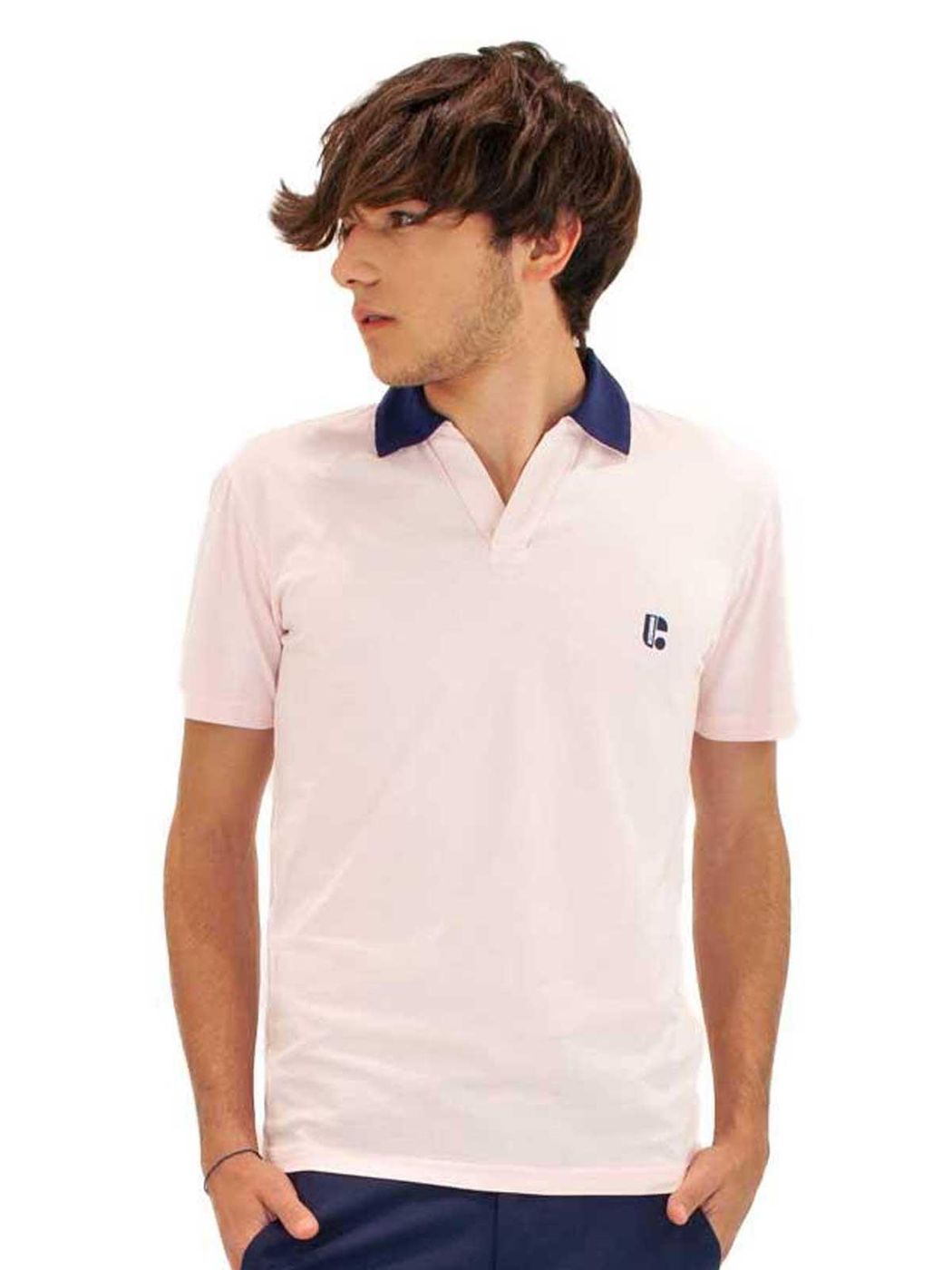 DANIELE ALESSANDRINI T-SHIRT POLO COLLO A CONTRASTO