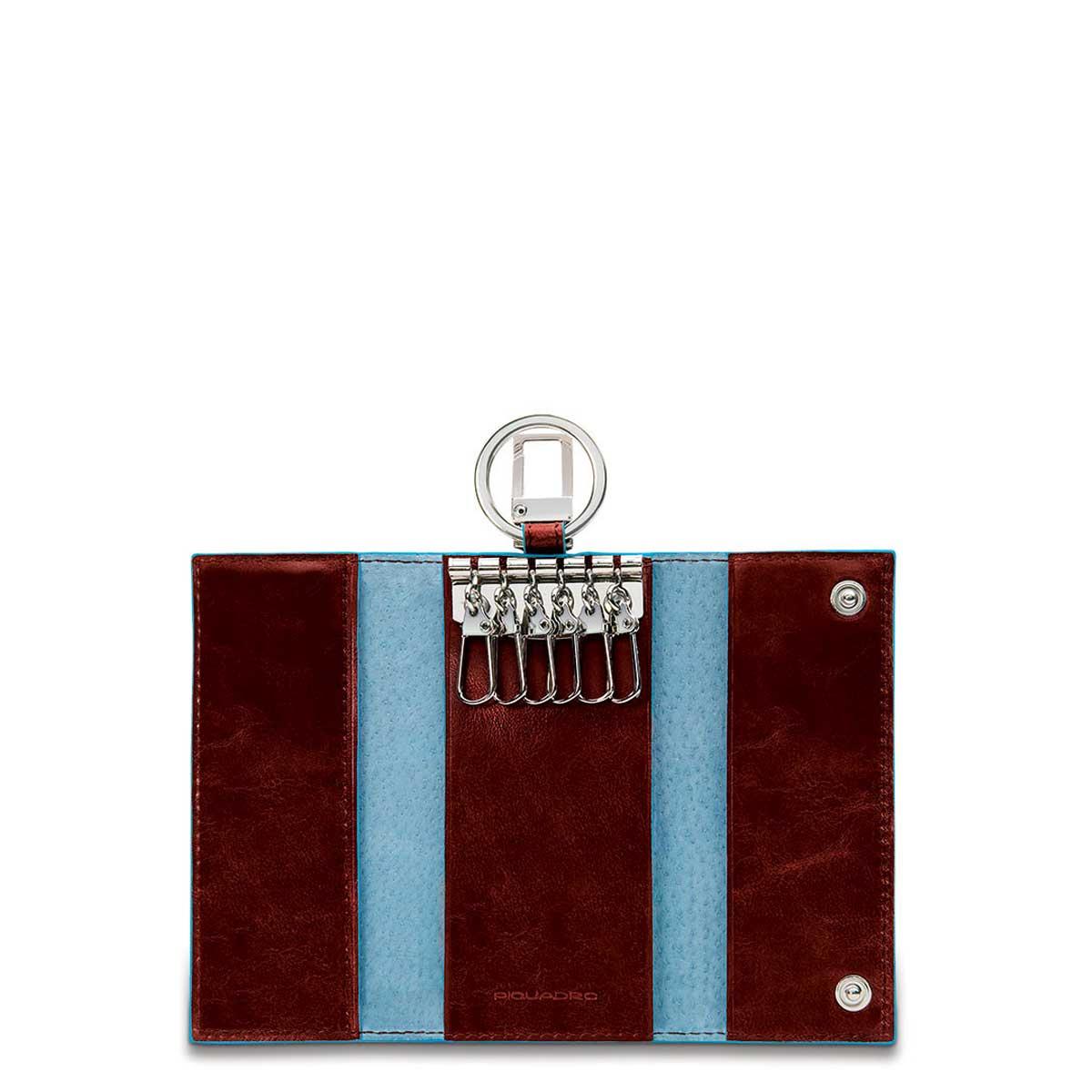 PIQUADRO P.CHIAVI PORTA BLINDATA C. MOSCHETTONE BLUE SQUARE