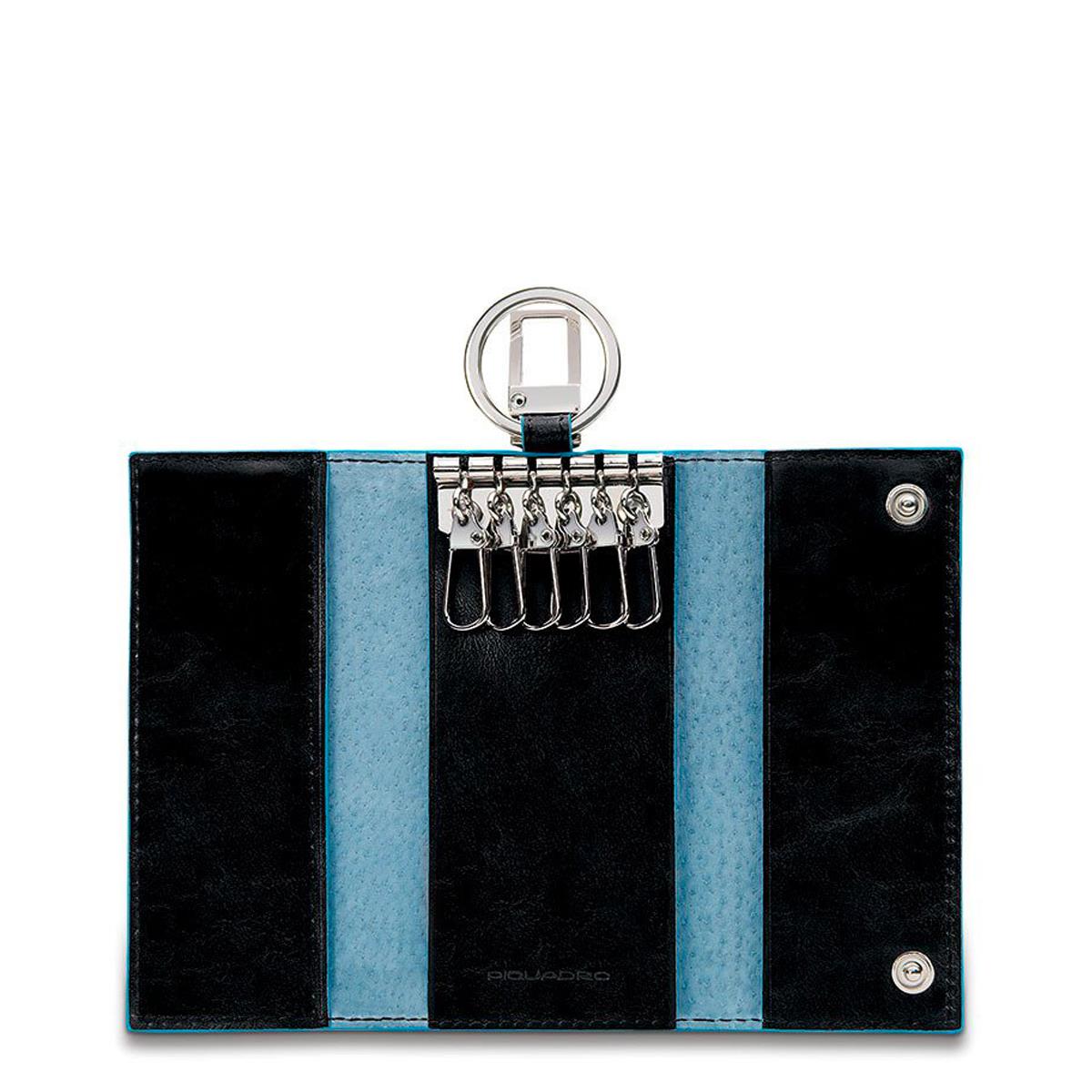 PIQUADRO P.CHIAVI PORTA BLINDATA C. MOSCHETTONE BLUE SQUARE