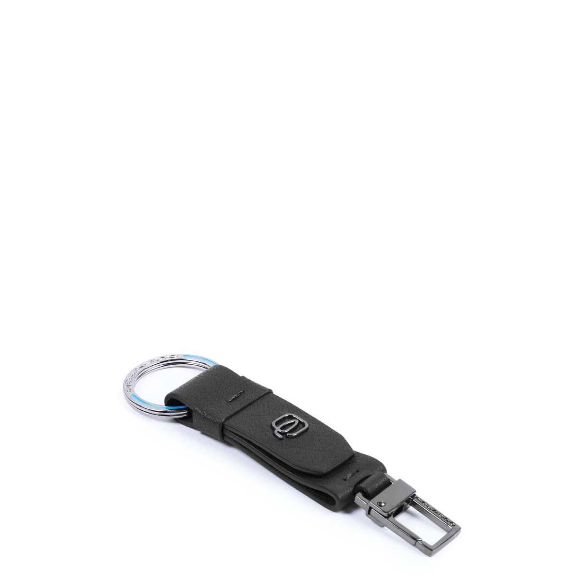 PIQUADRO PORTACHIAVI CON MOSCHETTONE BLACK SQUARE