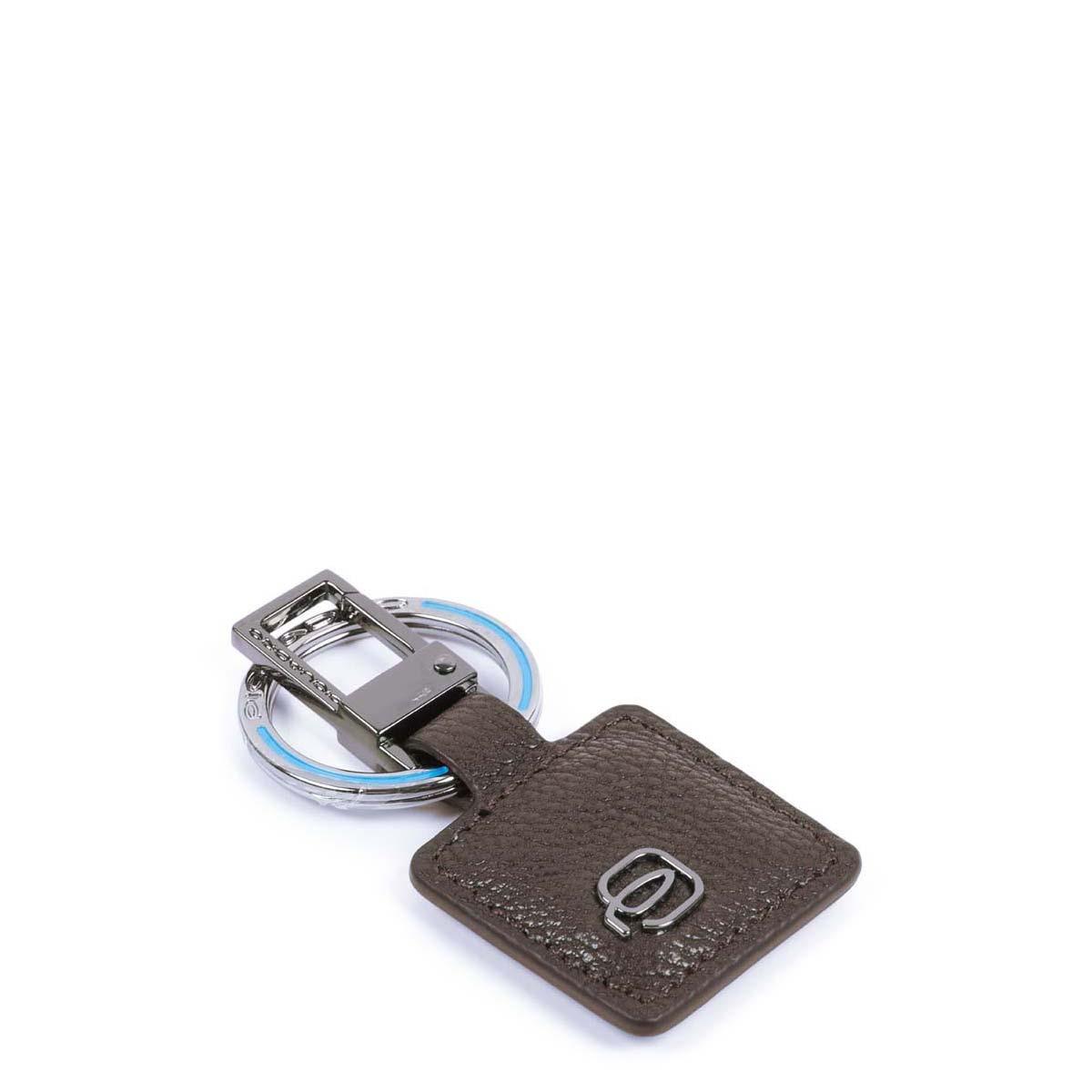 PIQUADRO PORTACHIAVI CON ANELLA E MOSCHETTONE BLACK SQUARE