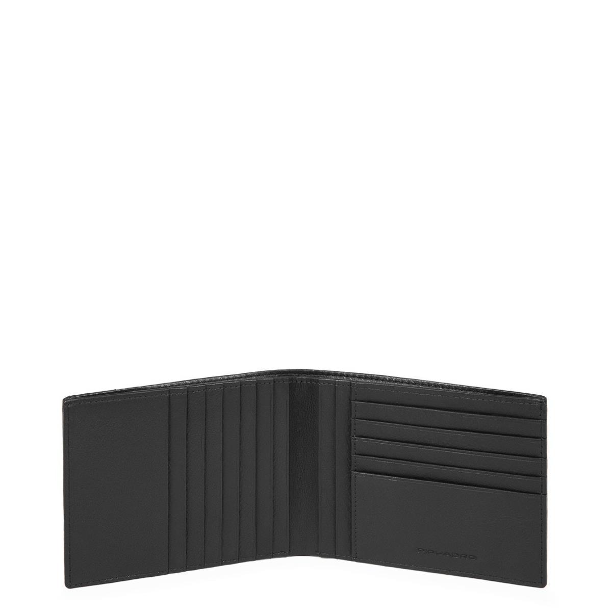 PIQUADRO PORTAFOGLI PORTA CARTE PELLE E TESSUTO P16
