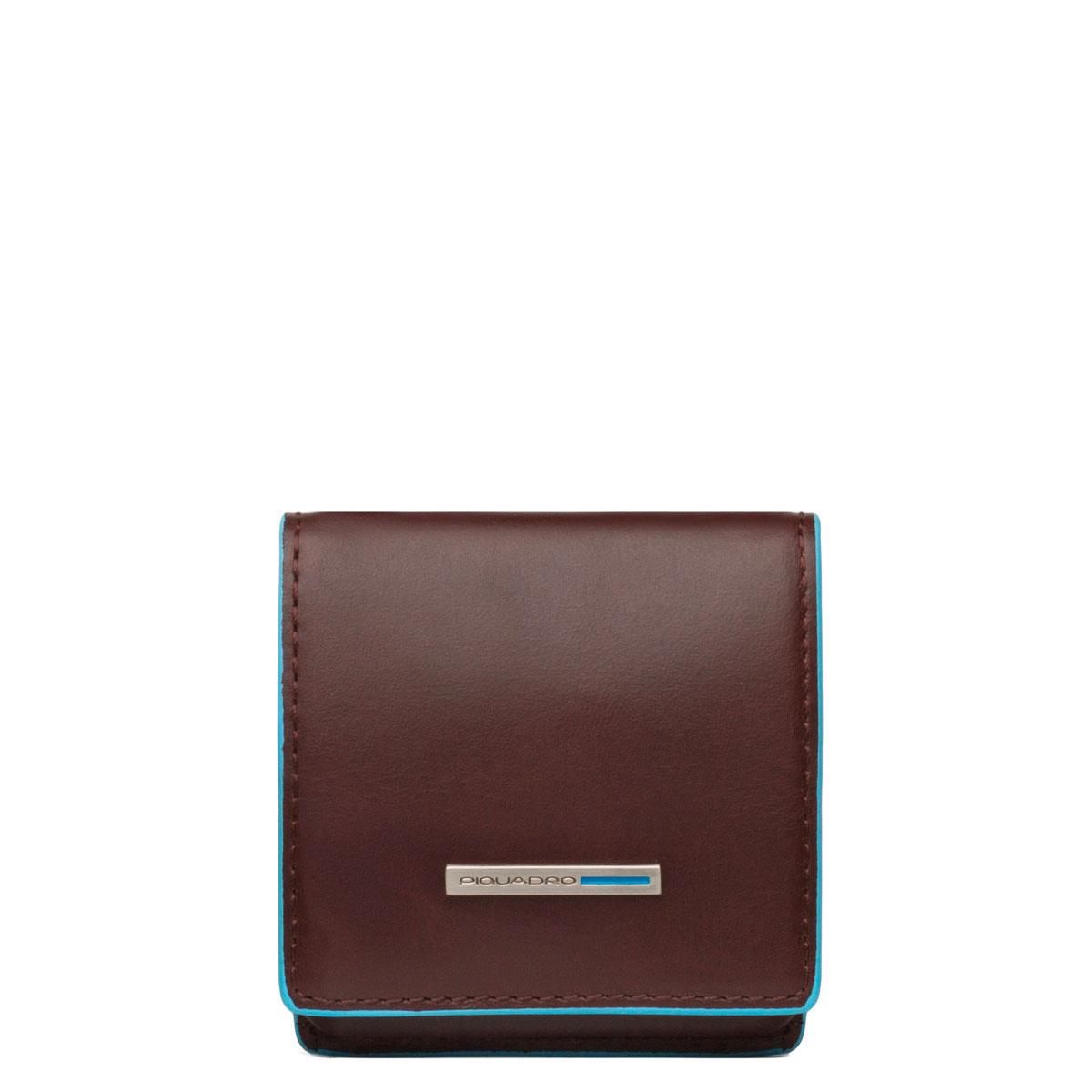 PIQUADRO PORTAMONETE IN PELLE BLUE SQUARE