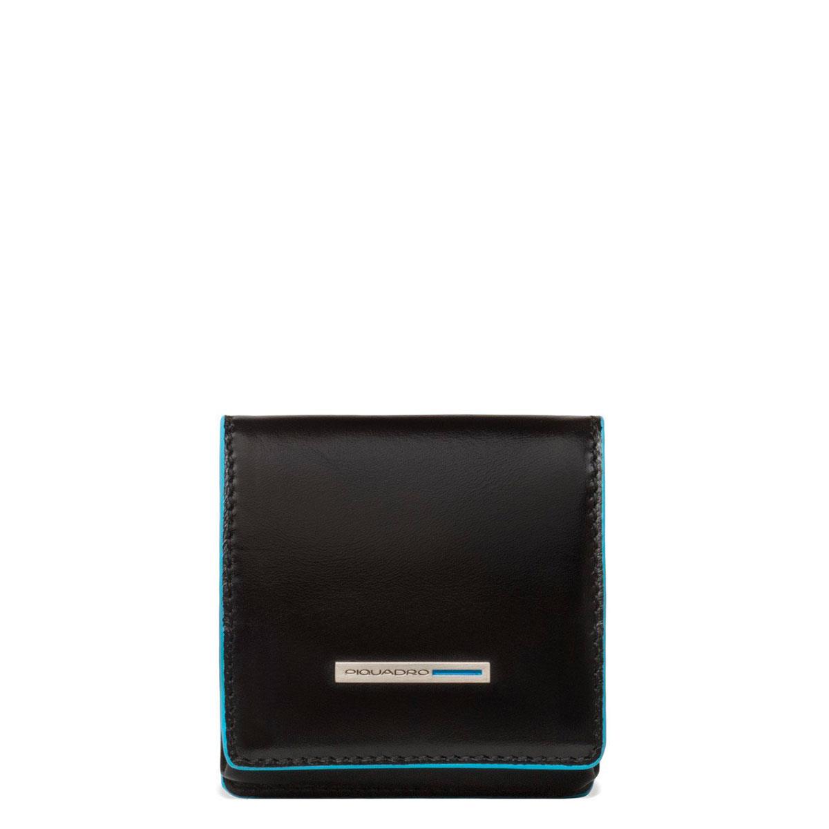 PIQUADRO PORTAMONETE IN PELLE BLUE SQUARE