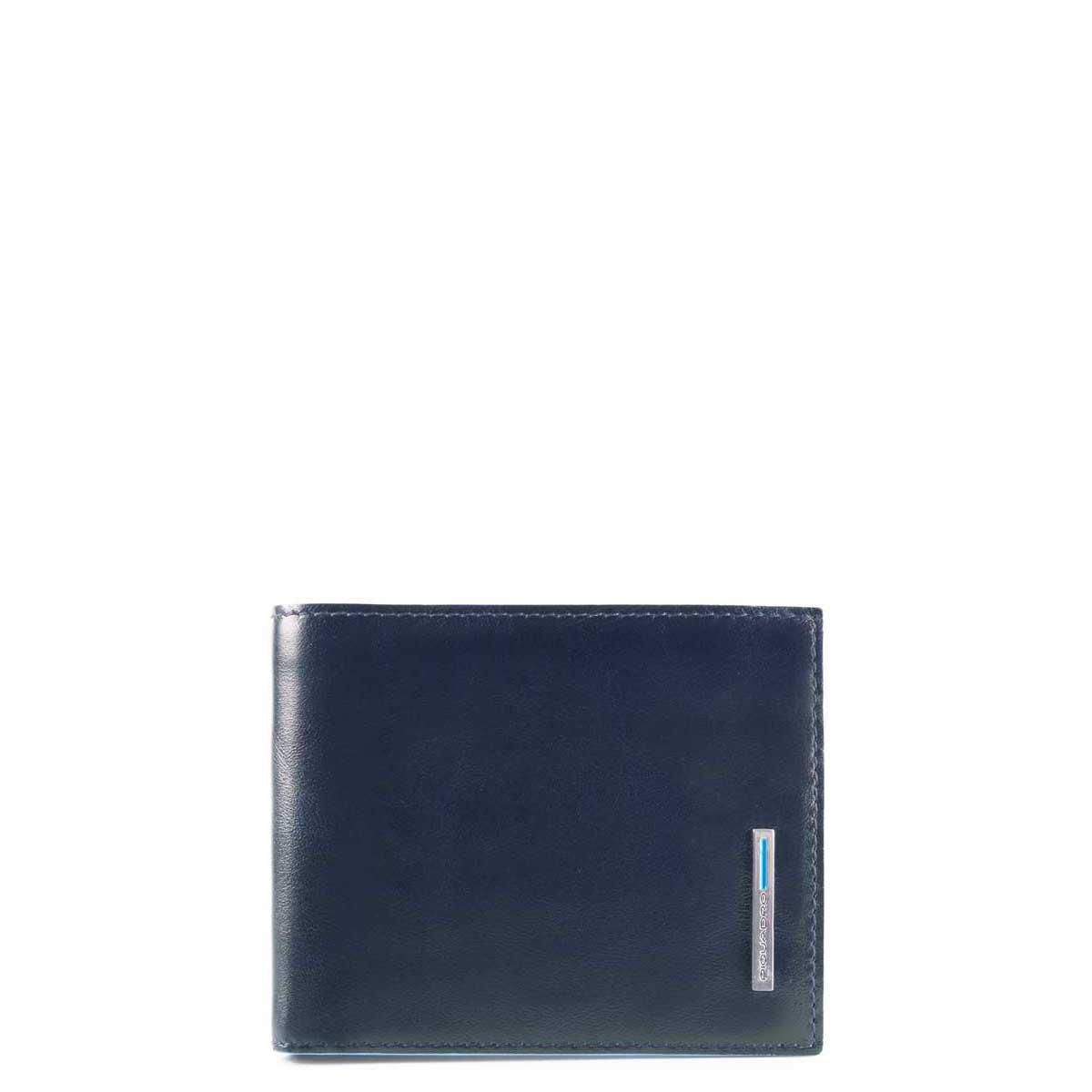 PIQUADRO PORTAFOGLI PORTAMONETE BLUE SQUARE