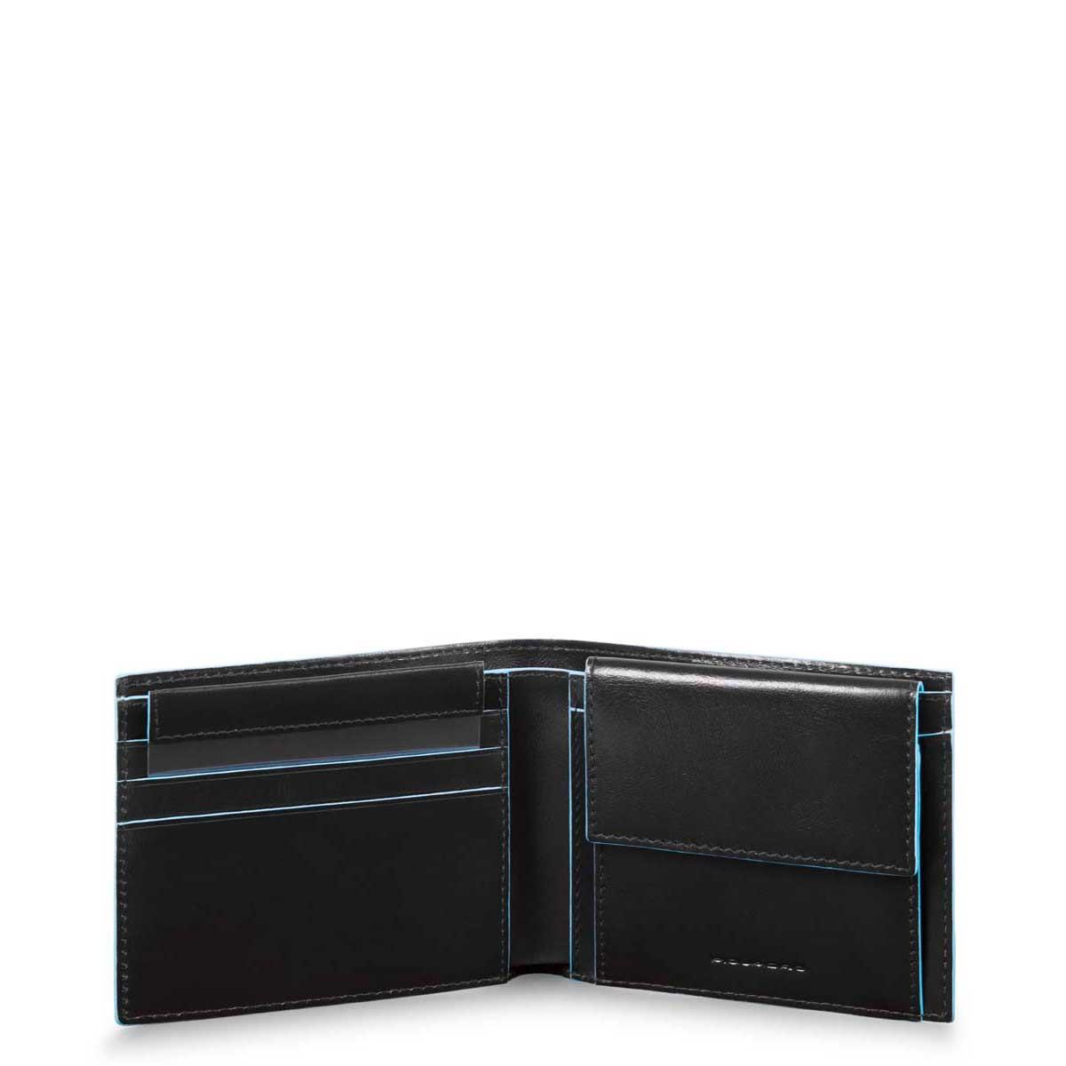 PIQUADRO PORTAFOGLI PORTAMONETE BLUE SQUARE