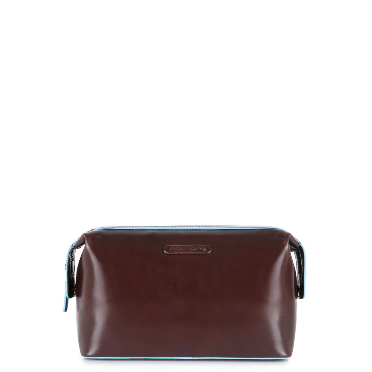PIQUADRO BLUE SQUARE NECESSAIRE IN PELLE