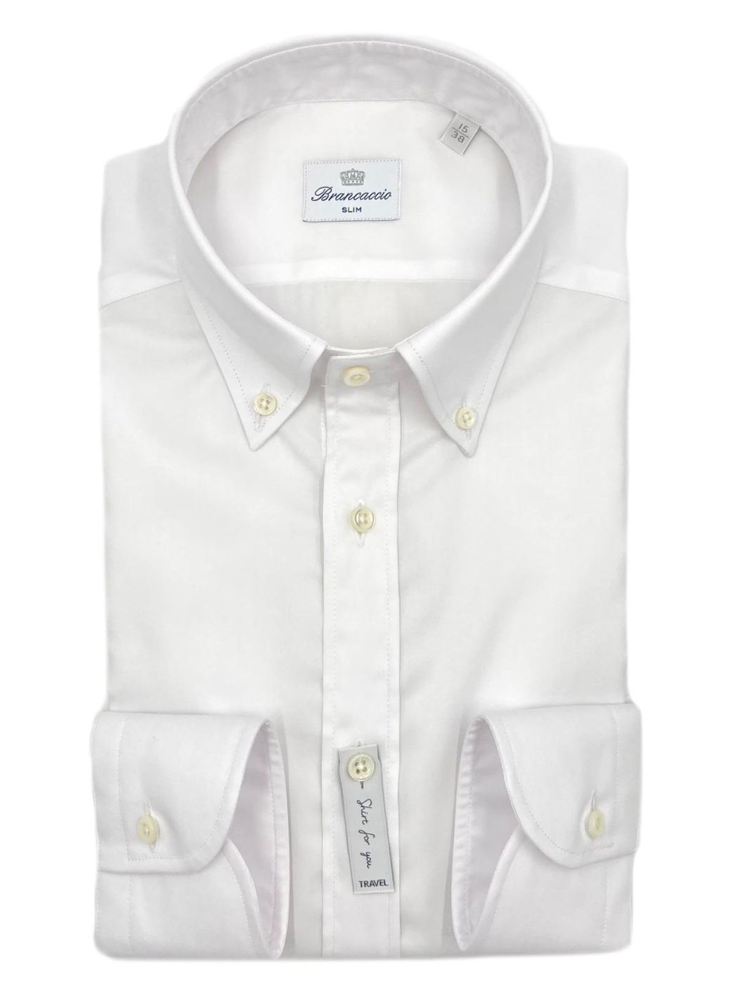 BRANCACCIO CAMICIA BOUTTON DOWN TINTA UNITA BIANCO