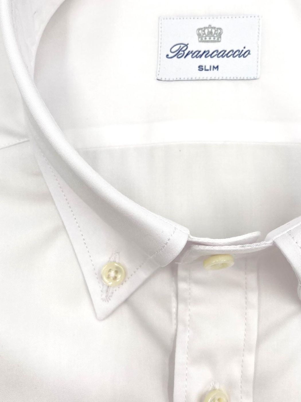 BRANCACCIO CAMICIA BOUTTON DOWN TINTA UNITA BIANCO